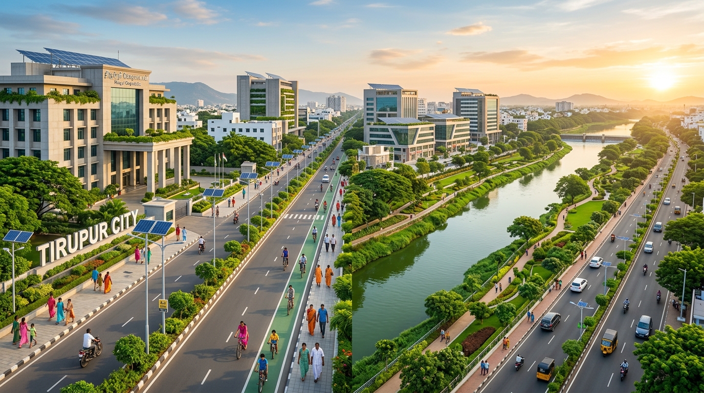 நிலைத்தன்மை மற்றும் தூய்மையான ஸ்மார்ட் திருப்பூர் - Sustainable clean modern Tirupur city